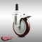 Service Caster 5 Inch 316SS Maroon Poly Swivel 7/8 Inch Expanding Stem Caster Lock Brake SCC SCC-SS316TTLEX20S514-PPUB-MRN-78 - alternate 1